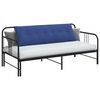 vidaXL Coussin de Dos Bleu police 160 x 50 cm Tissu en velours c&ocirc;tel&eacute;