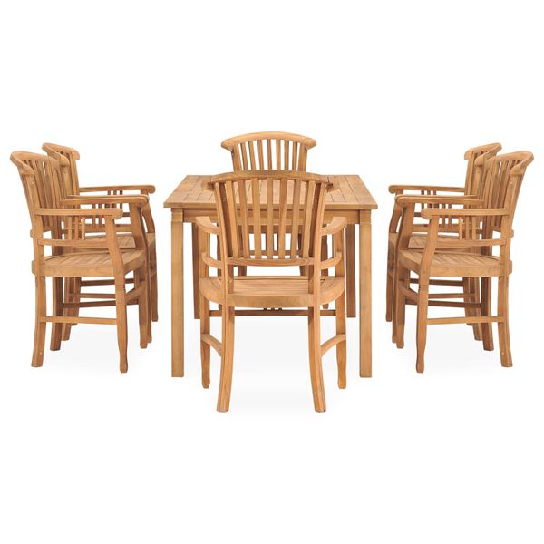 vidaXL Ensemble &agrave; manger de jardin 7 pcs Bois de teck solide