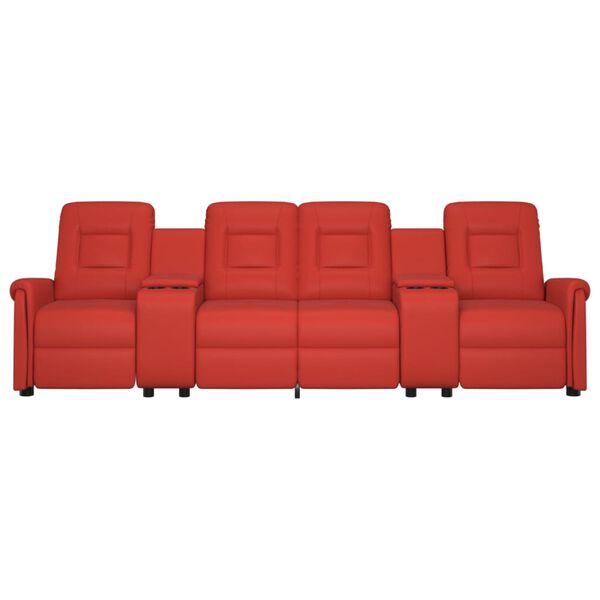 vidaXL Fauteuil inclinable porte-gobelets 4 places Bordeaux Similicuir