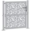 vidaXL Portail de jardin 100x100 cm en acier patin&eacute; avec motif feuille