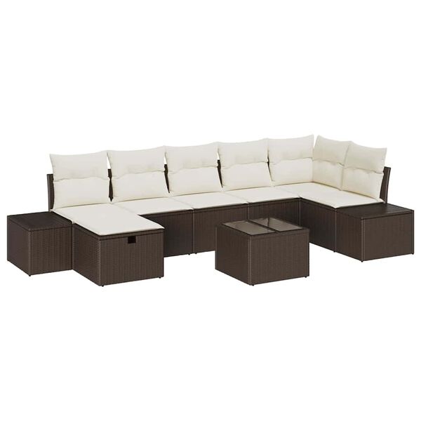 vidaXL Ensemble de Canap&eacute;s avec coussin 8 pcs polyrotin