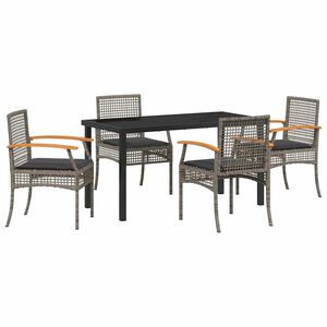 vidaXL Ensemble de salle &agrave; manger pour jardin 5 pcs Gris polyrotin