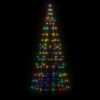 vidaXL Sapin de No&euml;l &agrave; LED sur m&acirc;t de drapeau 200 LED color&eacute; 180 cm