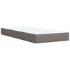 vidaXL Sommier &agrave; lattes de lit avec matelas Taupe 100x200 cm Tissu