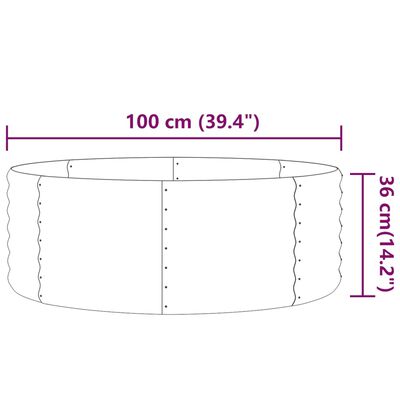 vidaXL Lit surélevé de jardin Acier enduit de poudre 100x100x36cm Vert