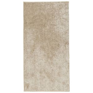 vidaXL Tapis ISTAN &agrave; poils longs aspect brillant beige 80x150 cm