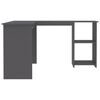vidaXL Bureau d'angle en forme de L Gris 120x140x75cm bois ing&eacute;nierie