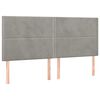 vidaXL T&ecirc;te de lit &agrave; LED Gris clair 180x5x118/128 cm Velours