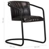 vidaXL Chaises &agrave; manger lot de 2 noir cuir v&eacute;ritable