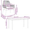 vidaXL Ensemble &agrave; manger jardin coussins 5 pcs gris poly rotin verre