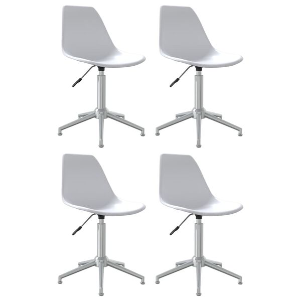 vidaXL Chaises pivotantes &agrave; manger lot de 4 blanc PP