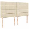 vidaXL Sommier &agrave; lattes de lit avec matelas Cr&egrave;me 200x200 cm Tissu