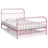 vidaXL Cadre de lit sans matelas rose m&eacute;tal 120x200 cm