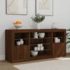 vidaXL Buffet avec lumi&egrave;res LED ch&ecirc;ne marron 142,5x37x67 cm