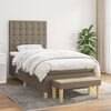 vidaXL Sommier &agrave; lattes de lit avec matelas Taupe 80x200 cm Tissu