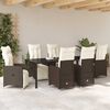 vidaXL Ensemble de salle &agrave; manger pour jardin 7 pcs Marron polyrotin