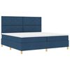 vidaXL Lit &agrave; ressort LED avec matelas Bleu 200 x 200 cm tissu