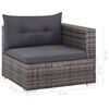 vidaXL Salon de jardin 3 pcs avec coussins R&eacute;sine tress&eacute;e Gris
