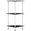 vidaXL &Eacute;tag&egrave;re 3 niveaux Noir 30x30x67 cm Verre tremp&eacute;