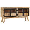 vidaXL Buffet marron et noir 160x30x76 cm bois massif de manguier
