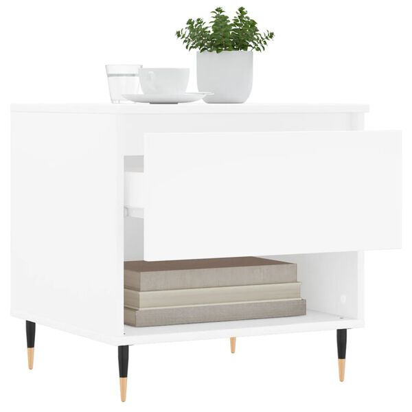 vidaXL Tables basses 2 pcs blanc 50x46x50 cm bois d'ing&eacute;nierie