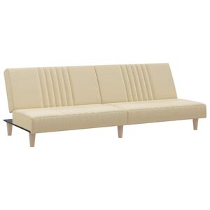 vidaXL Canap&eacute;-lit cr&egrave;me tissu