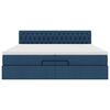 VidaXL Cadre de lit ottoman avec matelas bleu 200x200 cm tissu