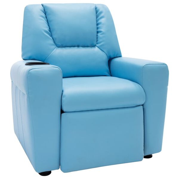 vidaXL Fauteuil inclinable enfants Similicuir Bleu