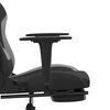 vidaXL Chaise de jeu de massage repose-pied Noir et gris clair Tissu