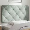 vidaXL Coussin de t&ecirc;te de lit gris clair 80 cm velours