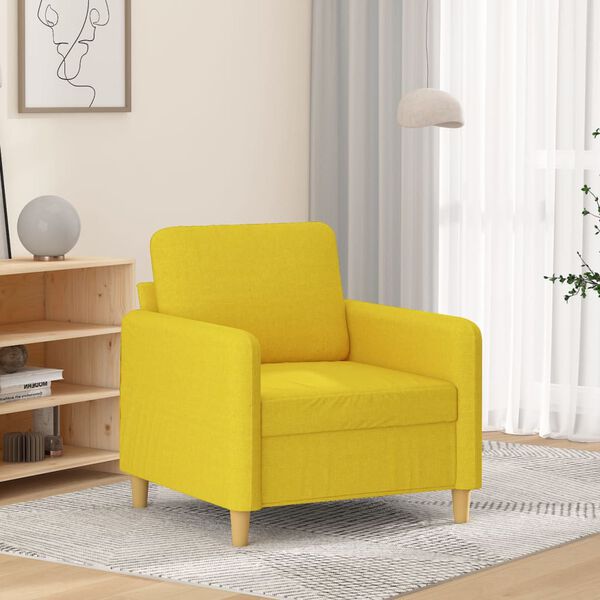 vidaXL Fauteuil Jaune clair 60 cm Tissu