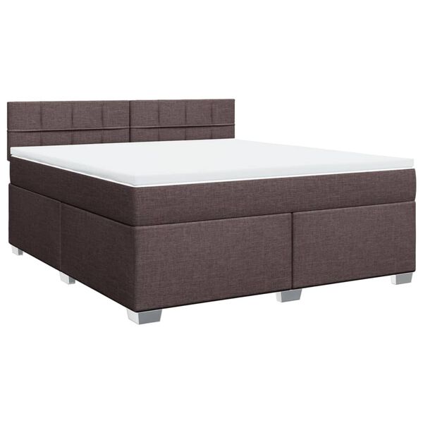 vidaXL Sommier &agrave; lattes de lit avec matelas Marron fonc&eacute; 180x200 cm
