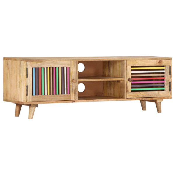 vidaXL Meuble TV 120x30x40 cm Bois massif de manguier