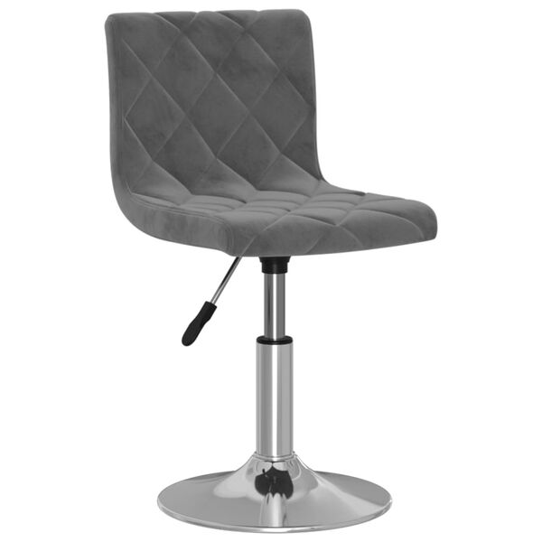 vidaXL Chaises pivotantes &agrave; manger lot de 2 gris fonc&eacute; velours