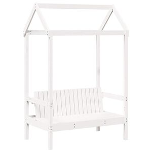 vidaXL Banc avec toit blanc 117,5x70x176,5 cm bois de pin massif