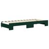 vidaXL Lit de jour avec gigogne sans matelas vert fonc&eacute; 80x200 cm