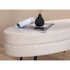 Venture Home Pouf Otto 100x40x41 cm Velours Blanc cass&eacute;