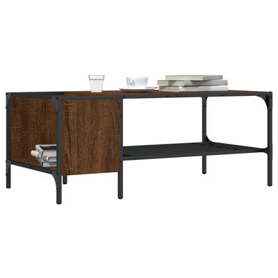 vidaXL Table basse avec support chêne marron 100x51x40 cm