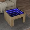 vidaXL Table basse avec LED infini ch&ecirc;ne sonoma 50x50x30 cm
