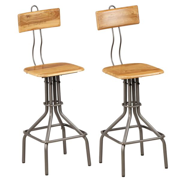 vidaXL Chaises de bar lot de 2 teck massif de récupération