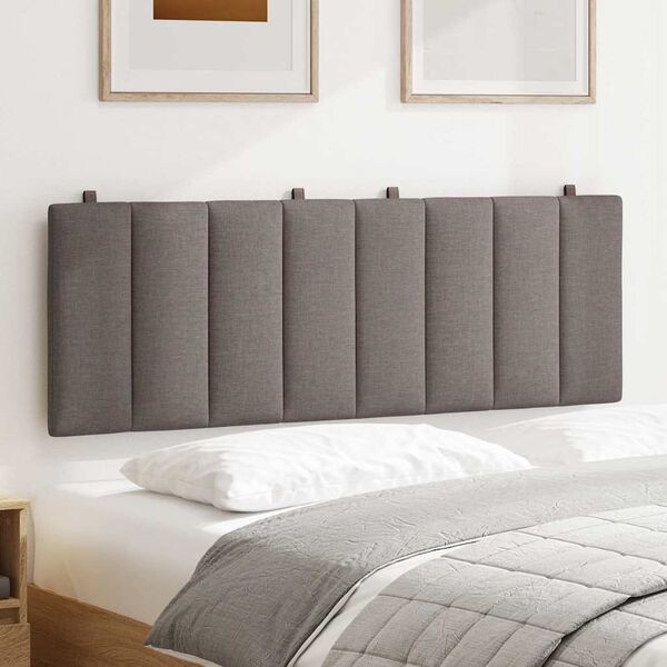 vidaXL Coussin de t&ecirc;te de lit Hanko taupe 120 cm tissu