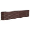 vidaXL Lit sur&eacute;lev&eacute; de jardin Acier galvanis&eacute; marron