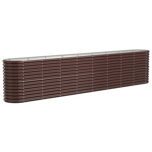 vidaXL Lit sur&eacute;lev&eacute; de jardin Acier galvanis&eacute; marron