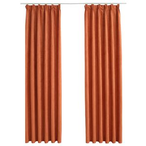vidaXL Rideaux occultants avec crochets 2 pcs Rouille 140x175 cm