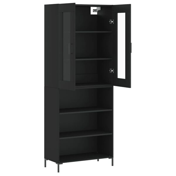 vidaXL Buffet haut Noir 69,5x34x180 cm Bois d'ing&eacute;nierie