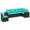 vidaXL Salon de jardin 6 pcs avec coussins noir r&eacute;sine tress&eacute;e
