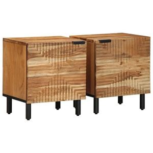 vidaXL Tables de chevet (2 pcs) 40 x 33 x 46 cm bois massif d'acacia