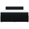 vidaXL Sommier &agrave; lattes de lit avec matelas Noir 180x200 cm Tissu