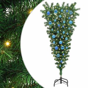 vidaXL Sapins de No&euml;l artificiels pr&eacute;-&eacute;clair&eacute;s &agrave; l'envers avec ensemble de boules