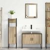 vidaXL Ensemble de mobilier de salle de bain avec &eacute;tag&egrave;re 3 pcs Marron